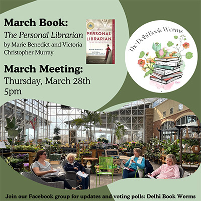 The Delhi Book Worms will meet on Thursday March 28th at 5pm