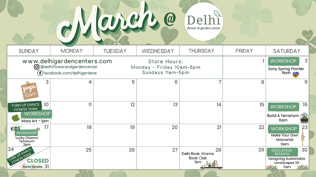 Delhi Garden Center Event Calendar