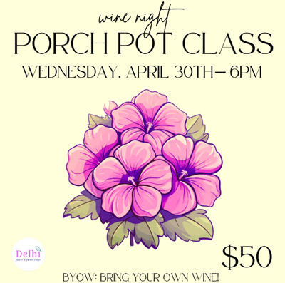 Porch Pot Class - Wine Night